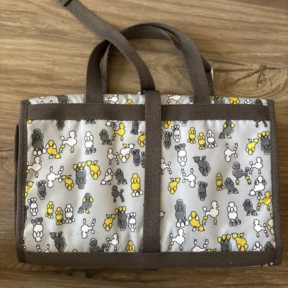 Le Sportsac Poodle Dog Gray Shower Bath Cosmetic Bag